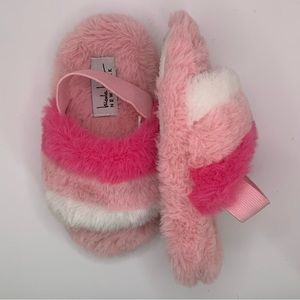 Nicole Miller Faux Fur Stripe Pink Slippers-size 5/6